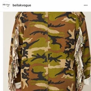 Girls fringe camo jacket